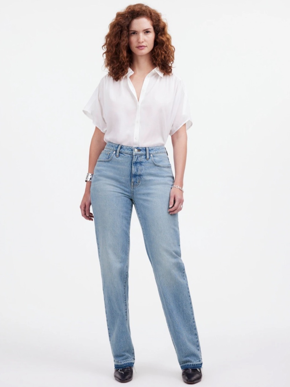 Madewell The Petite Curvy '90s Straight Mid-Rise Jean in Barbosa Wash